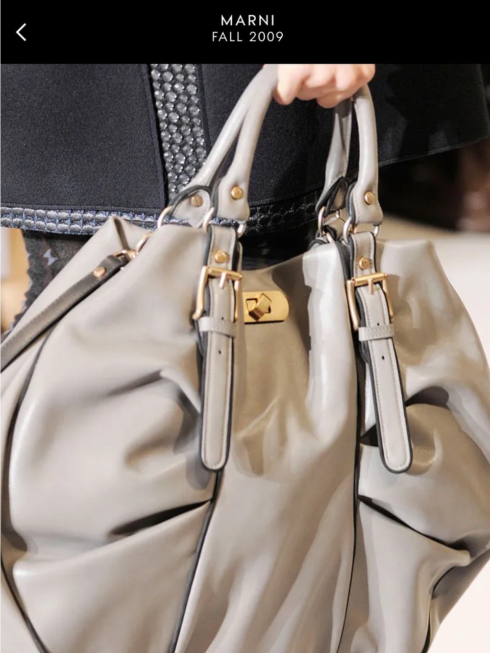 Marni FW09 Oversized Brown Leather Slouch Hobo Tote Bag Crossbody Purse Italy - Picture 5 of 15
